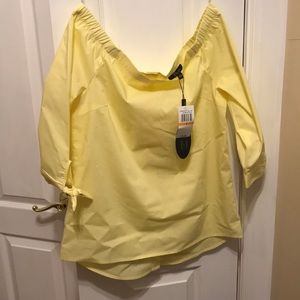 NWT Cupio off shoulder yellow shirt